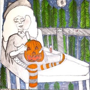 Pumpkin Witch Wall Art